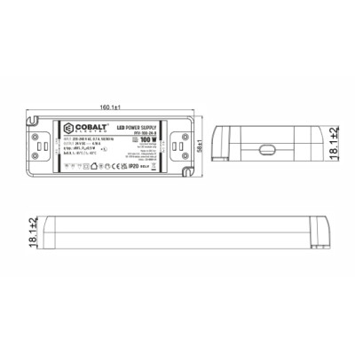 Zasilacz LED CobaltElectro PFV 24V 100W IP20 B