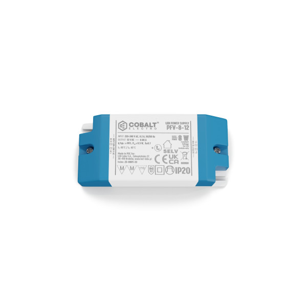 Zasilacz LED CobaltElectro PFV 12V 8W IP20 B