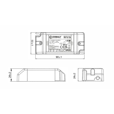 Zasilacz LED CobaltElectro PFV 12V 8W IP20 B