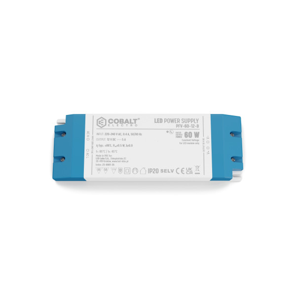 Zasilacz LED CobaltElectro PFV 12V 60W IP20 B