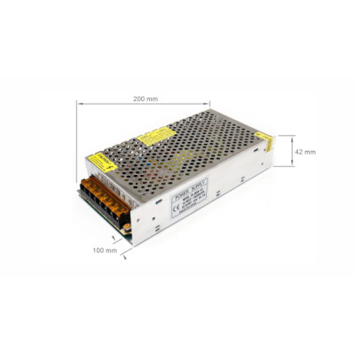 Moduł zasilacza montażowy 12V 200W IP20 16.7A