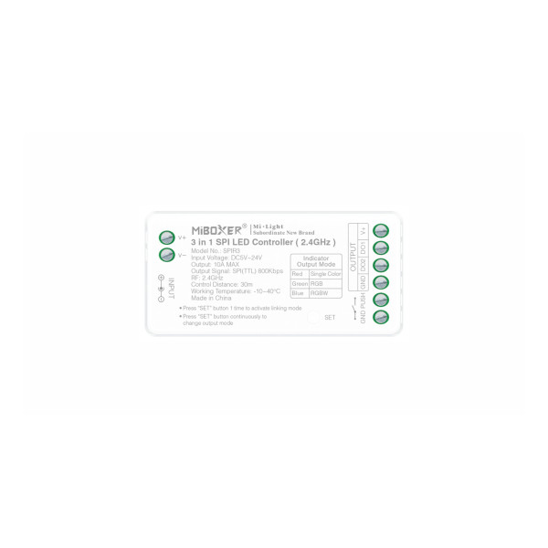 MiBoxer KONTROLER 5-24V 10A RF MONO/RGB/+W - SPI PL-SPIR3