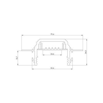Profil LED LUMINES typ TECO srebrny anodowany 2,02 m