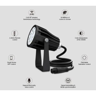 Zestaw 3 x Oprawa ogrodowa LED RGB+CCT 6W z zasilaczem FUTC08A
