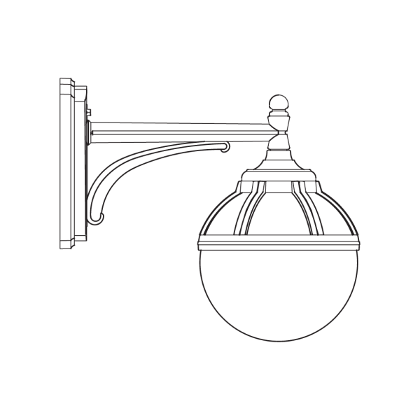 BOLOGNA 310 BLACK/COPPER E27 LED 9W ON ARM DOWN