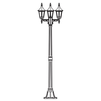 RIMINI 403 BLACK/SILVER E27 LED 3X 9W TRIPLE