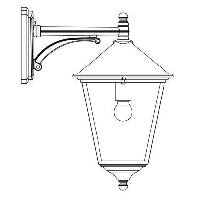 LONDON 493 BLACK/COPPER E27 LED 11W ON ARM DOWN