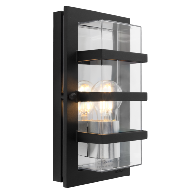 BODEN 862 BLACK E27 LED 9W CLEAR LAMPSHADE