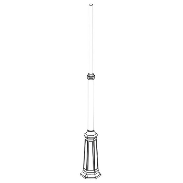 LAMPPOST 3010 BLACK/COPPER 120-220CM