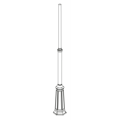 LAMPPOST 3010 BLACK/GREEN 120-220CM