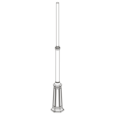LAMPPOST 3010 WHITE 120-220CM