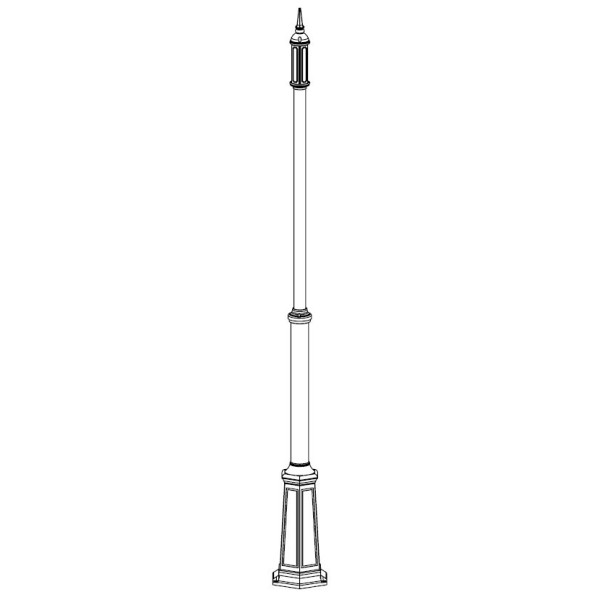 LAMPPOST 3010 BLACK/GREEN 120-220CM+TERMINAL 3040BLACK