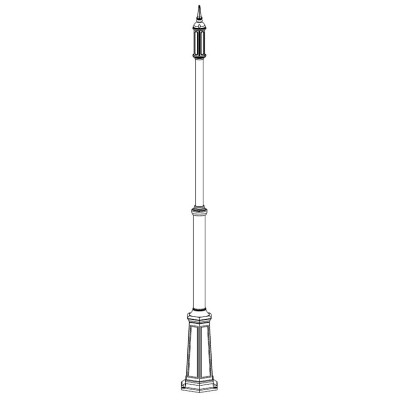 LAMPPOST 3010 WHITE 120-220CM+TERMINAL 3040 WHITE