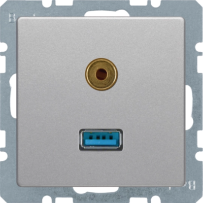 Q.x Gniazdo USB/3.5 mm audio alu aks, lak