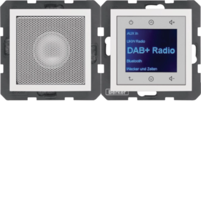B.x Radio Touch DAB+, Bluetooth z głośnikiem biały połysk