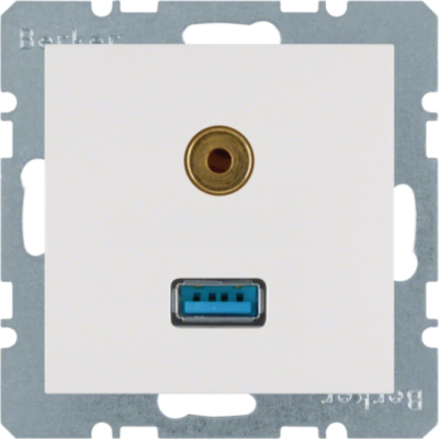 B.X Gniazdo USB / 3,5 mm Audio biały