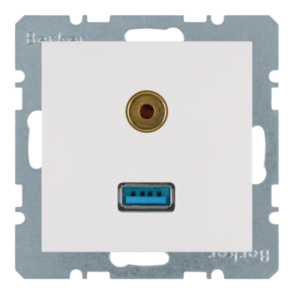 B.X Gniazdo USB / 3,5 mm Audio biały