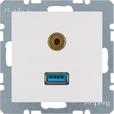 B.X Gniazdo USB / 3,5 mm Audio biały