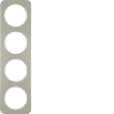 R.1 Ramka 4-krotna, stal szlachetna/biały