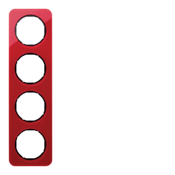 R.1 Ramka 4-krotna, akryl czerwony przezroczysty/czarny