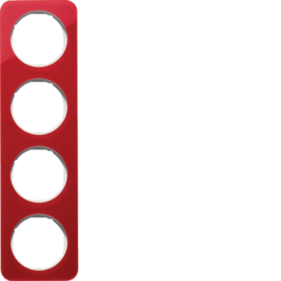 R.1 Ramka 4-krotna, akryl czerwony przezroczysty/biały