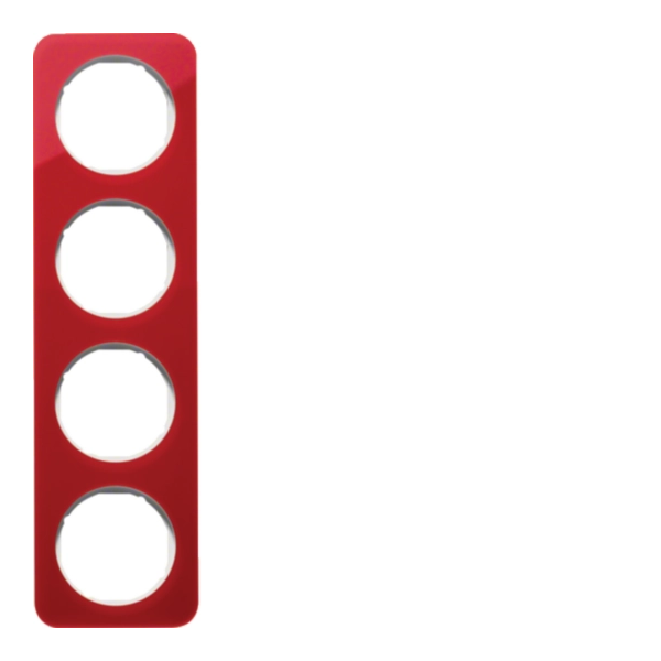 R.1 Ramka 4-krotna, akryl czerwony przezroczysty/biały