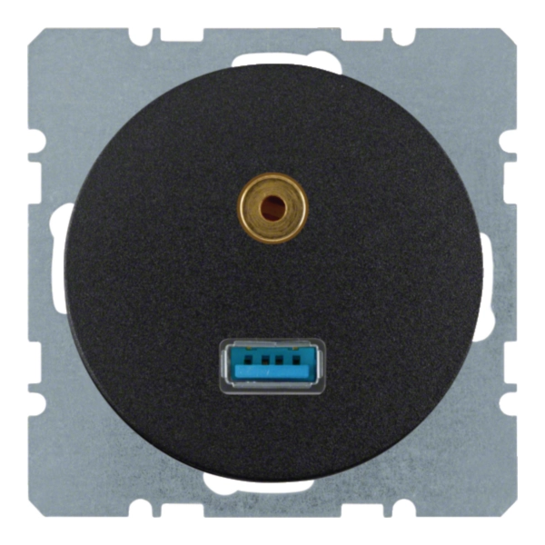 R.1/R.3/R.8 Gniazdo USB/3.5 mm audio czarny