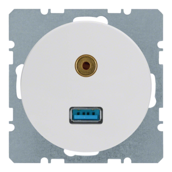 R.1/R.3/R.8 Gniazdo USB/3.5 mm audio biały