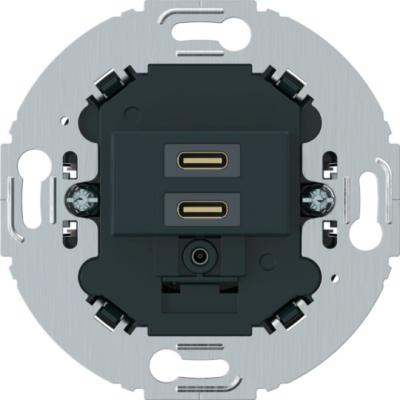 Mechanizm gniazda ładowania do serii obrotowych USB C+C 20W PD, antracyt mat