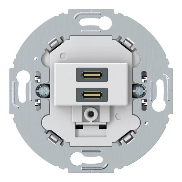 Mechanizm gniazda ładowania do serii obrotowych USB C+C 20W PD, bialy mat